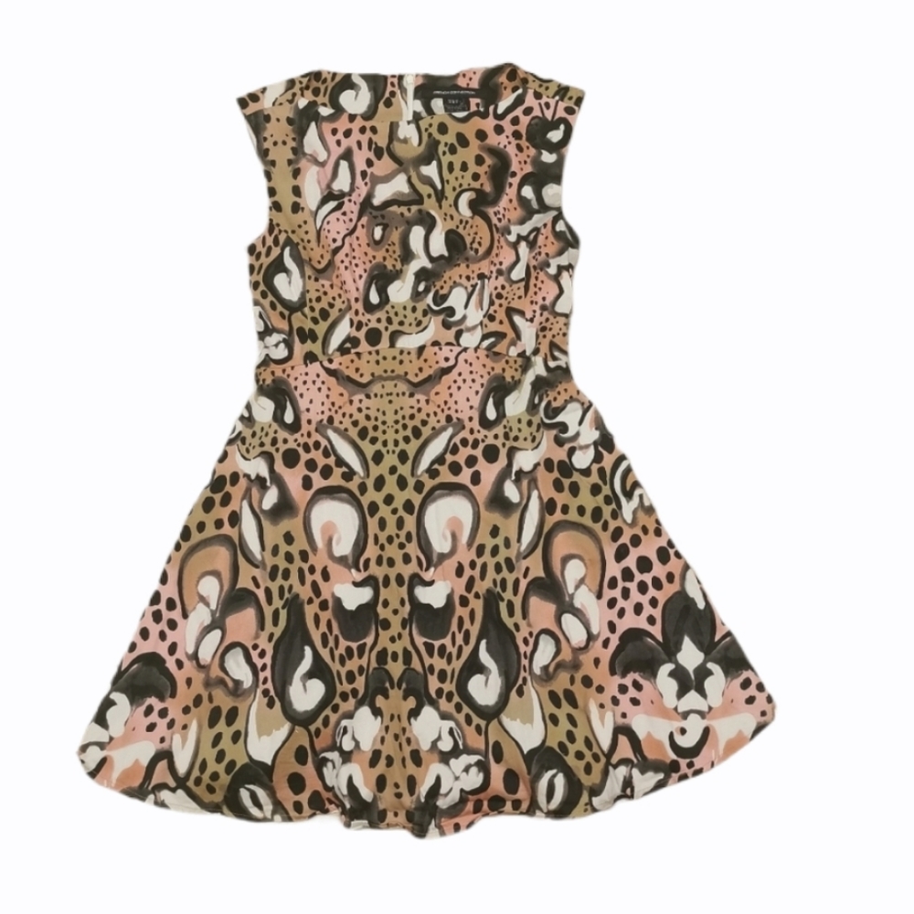 French connection pink leopard animal print dress